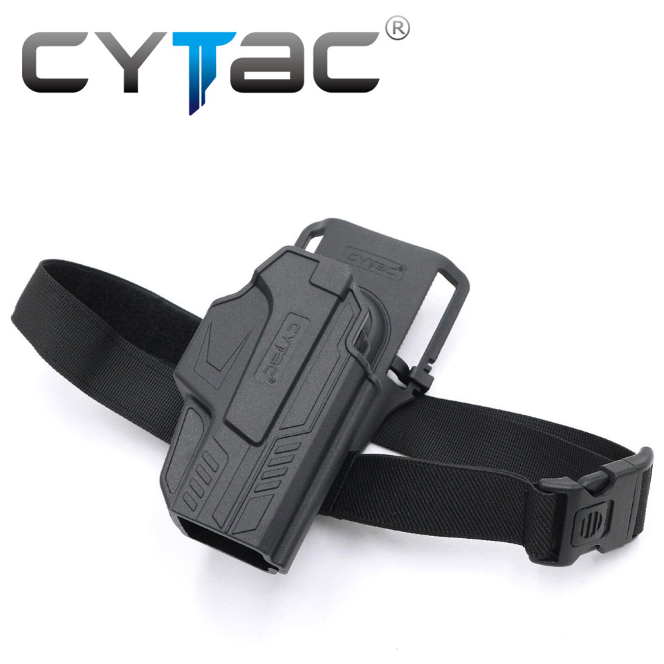 (งานแท้) ซองปืนปลดนิ้วโป้ง + เพลทลดต่ำ + รัดขา ยี่ห้อ Cytac