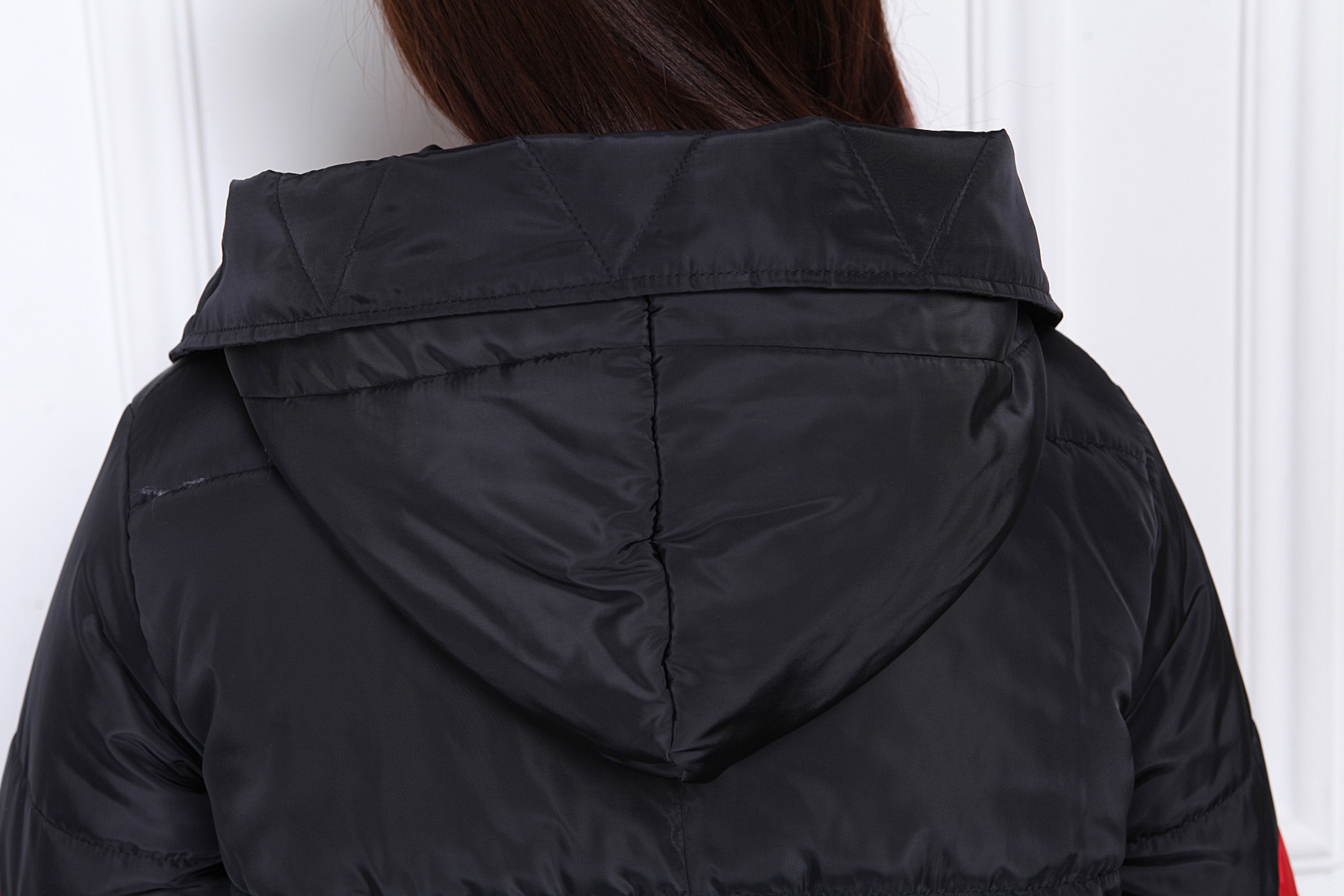 PreOrderคนอ้วน - เสื้อกันหนาว ผ้าฝ้ายโพลิเอสเตอร์ บุนวม สีดำแดง