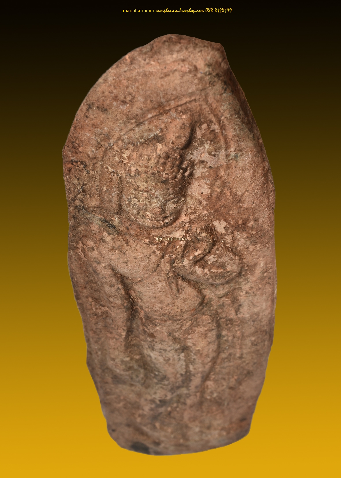 พระลีลาฝักดาบ เนื้อดิน กรุฝักตะคร้อ 2.5x9.5 cm งดงามงานศิลป์สุโขทัย เก่าเก็บจากกรุ
