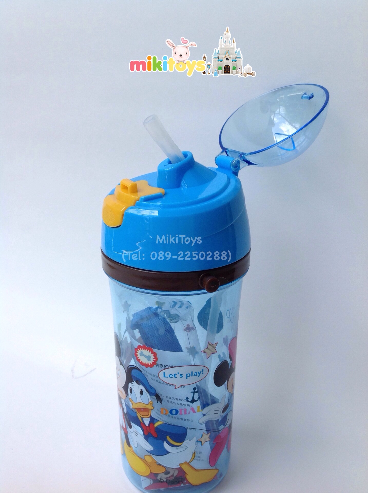 กระติกน้ำมิกกี้เมาส์ MickeyMouse & His Friends ฟ้าเหลือง *BPA Free(ฟรีค่าจัดส่ง)