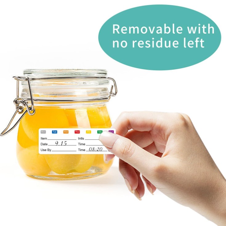 สติ๊กเกอร์แสดงวันผลิต-วันหมดอายุอาหาร 290 ดวง/ม้วน ขนาด 2.5x7.5 ซม.