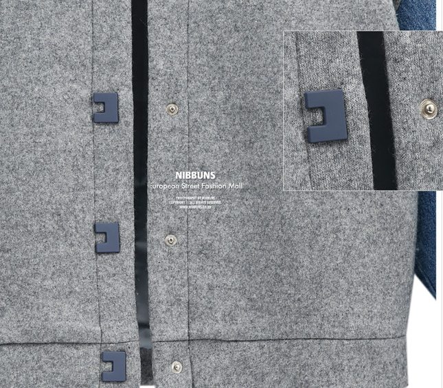 PreOrderคนอ้วน - เสื้อกันหนาว ผ้าวอม+ผ้ายีนส์ มีซับใน สีเทา