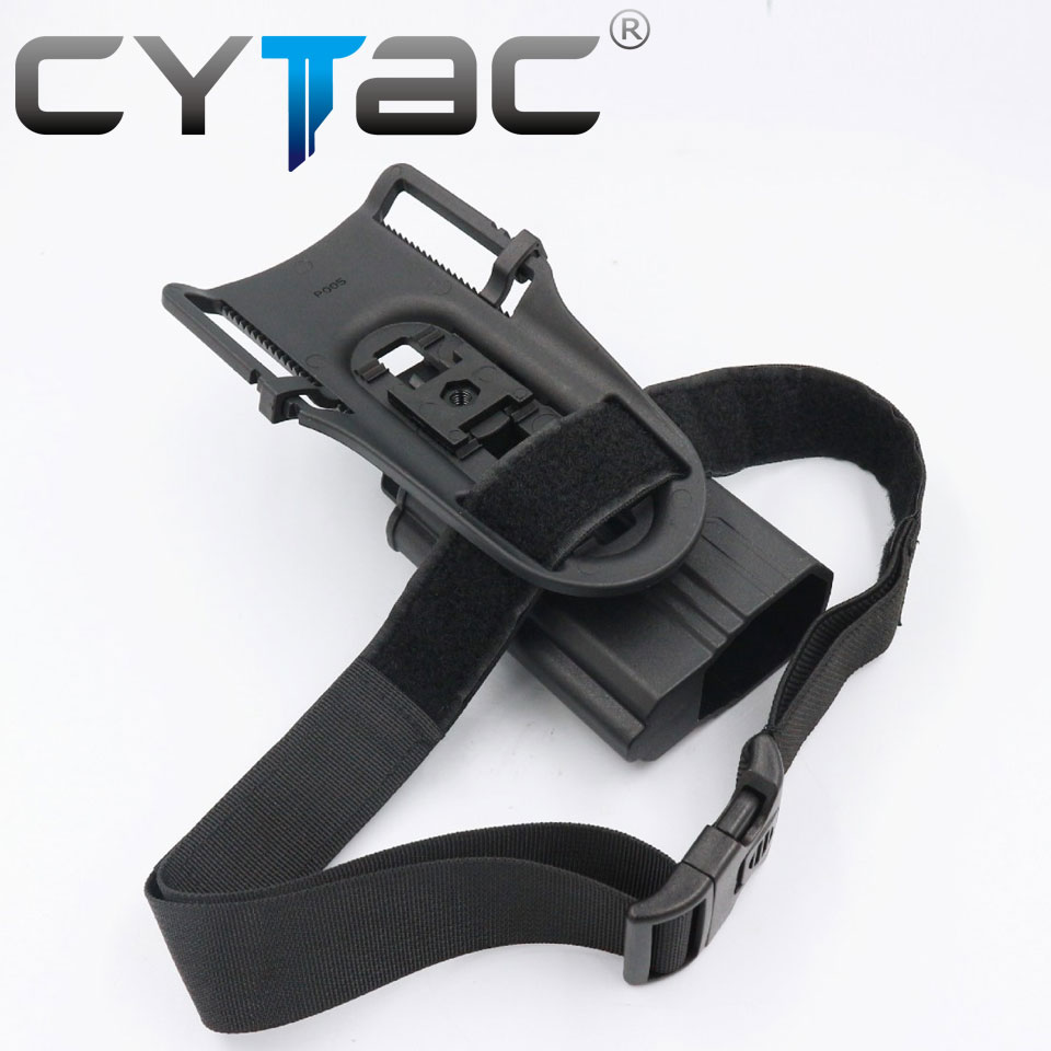 (งานแท้) ซองปืน G17/G19 ติดไฟฉาย + เพลทลดต่ำ + รัดขา ยี่ห้อ Cytac