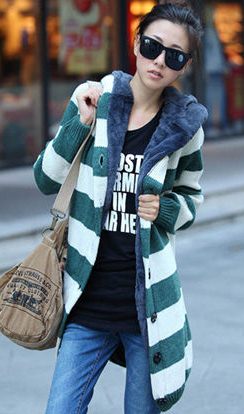 PreOrder - เสื้อกันหนาวแฟชั่นเกาหลี ฟรีไซส์ ชั้่นนอกเป็นไหมพรมถัก ข้างในเป็นผ้ากำมะหยี่ สี : แดง / น้ำเงิน / เขียว / กากี