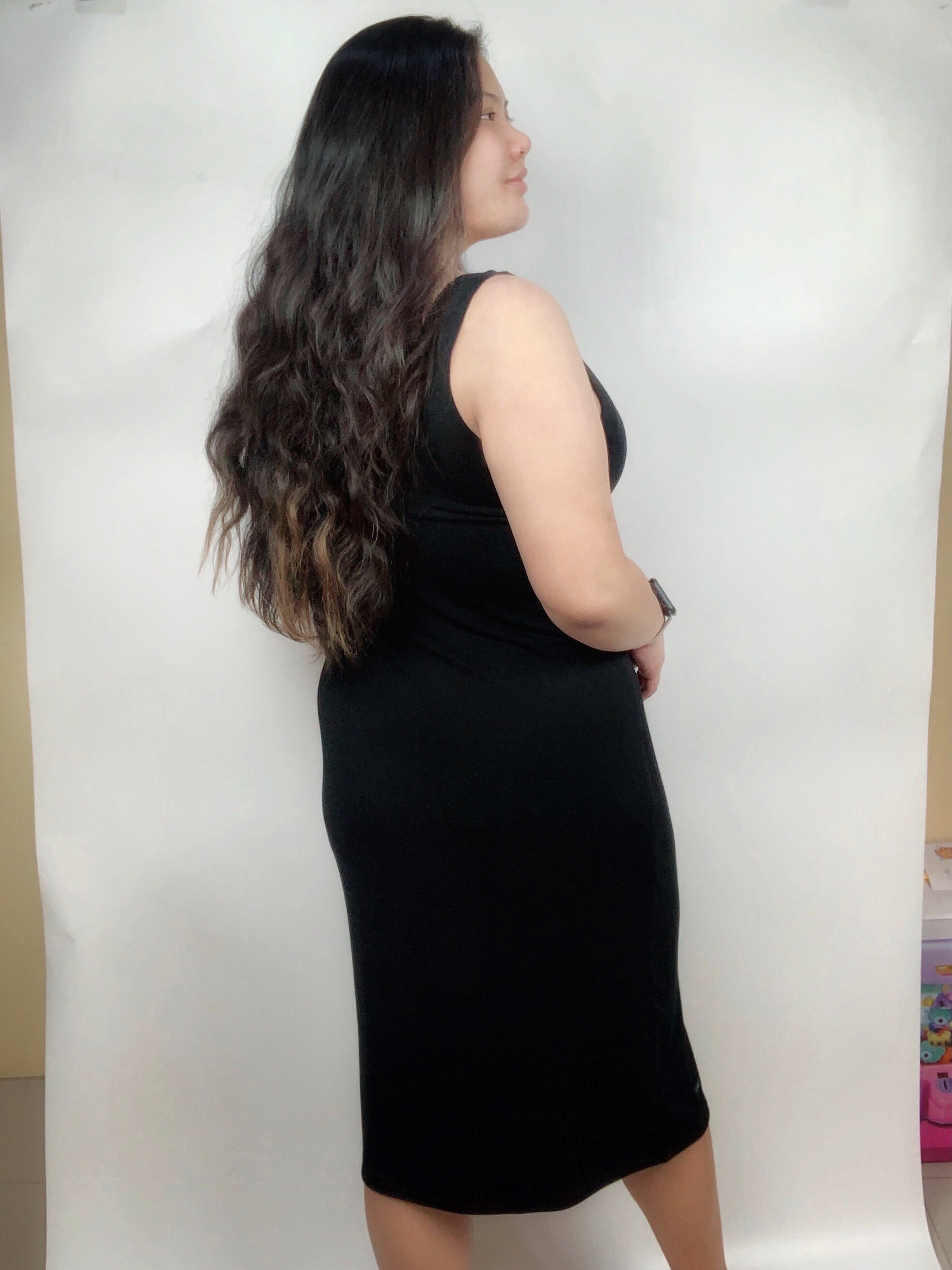 กล้าม เดรสยาวสาวอวบ