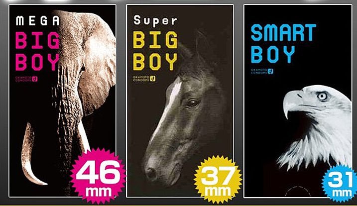 Okamoto Smart Boy ถุงยางโอกาโมโต้ 49 มม. รูปนกอินทรี (1 กล่อง 12 ชิ้น)