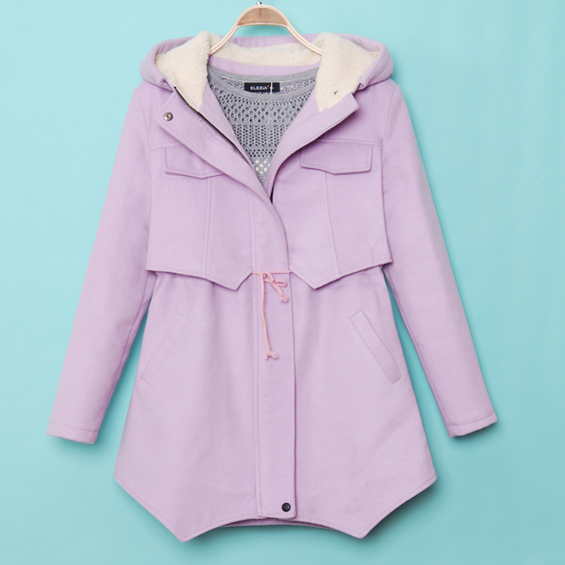 PreOrderคนอ้วน - เสื้อโค้ทกันหนาวแฟชั่น ไซส์ใหญ่ คนอ้วน แฟชั่นเกาหลี ไม่หนามาก ข้างในเป็นขนสัตว์ มีHood สี : น้ำเงิน / กุหลาบ / ม่วงอ่อน/ แดง / เหลือง