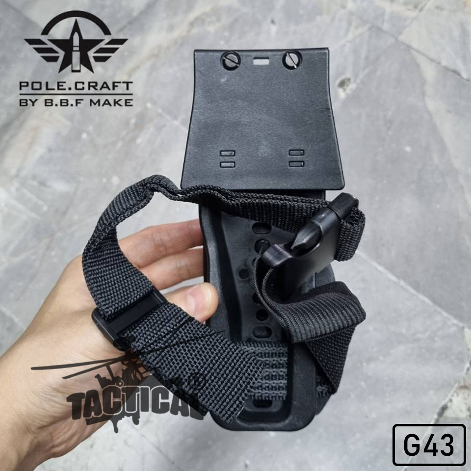 ซองปืนพกนอก + เพลทต่ำ รัดขา B.B.F Make Kydex Holster