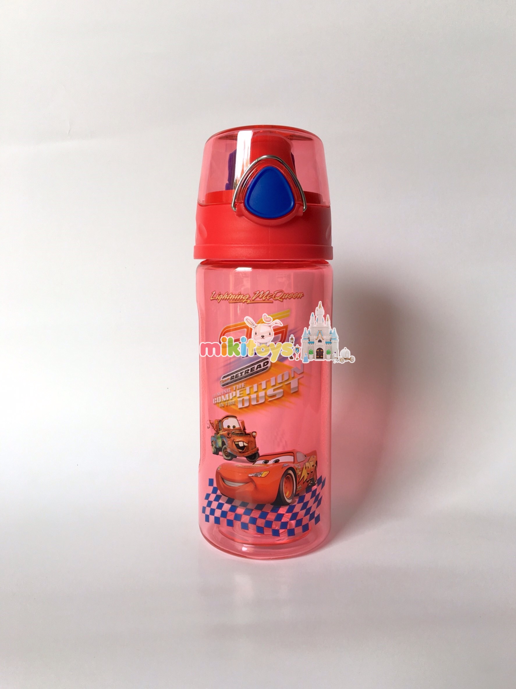 กระติกน้ำเด็กรถแข่ง คาร์แมคควีน Cars McQueen รุ่นยกดื่ม สีแดง ปุ่มกดน้ำเงิน *BPA Freeปลอดภัยค่ะ
