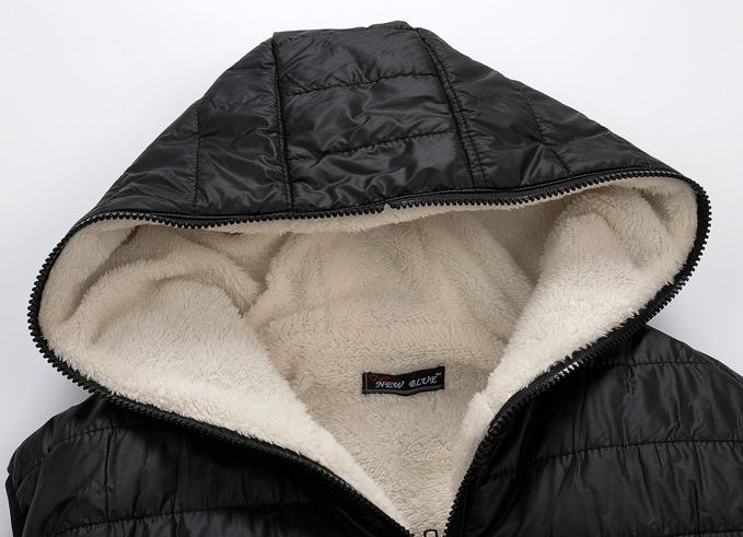 PreOrderคนอ้วน - เสื้อกั๊กแฟชั่น ผ้าร่มด้านนอก ด้านในขนสัตว์ มีHood สีดำ