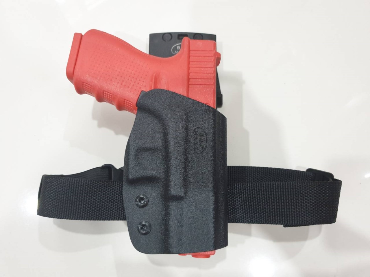 ซองปืนพกนอก + เพลทต่ำ รัดขา B.B.F Make Kydex Holster