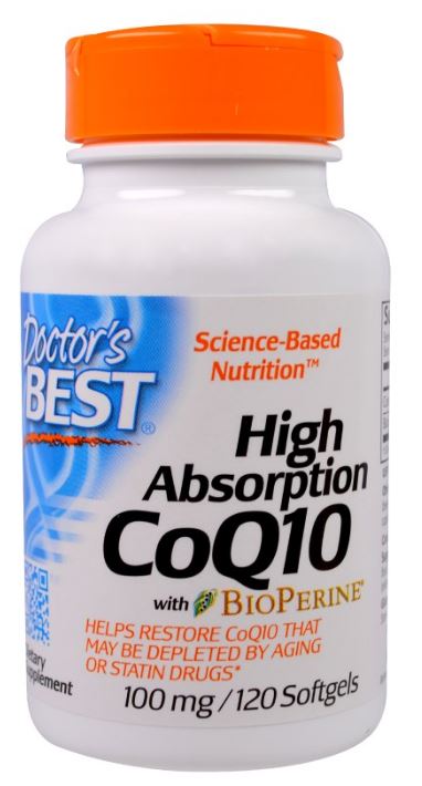 Doctor Best High Absorption CoQ10 with BioPerine 100 mg 120 Softgels (CoQ10 เข้มข้น 100mg มีผลต่อการดูแลโรคหัวใจ ชะลอวัย ป้องกันสมองเสื่อม)