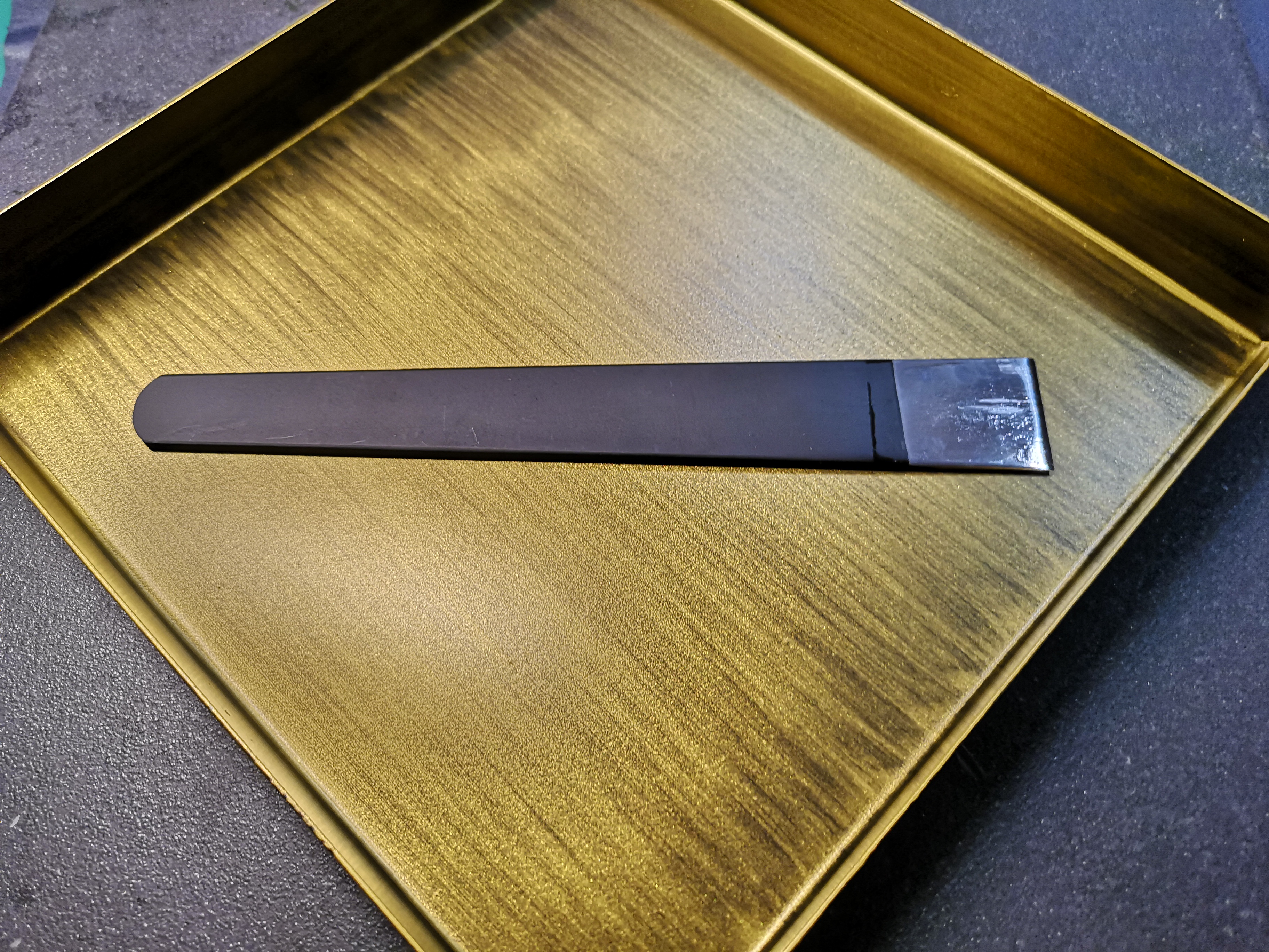 มีดตรง ด้ามเคลือบดำ molybdenum vanadium steel