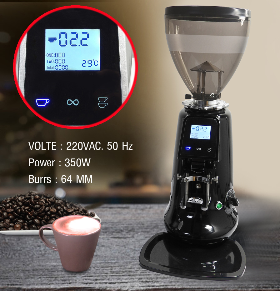 เครื่องบดกาแฟ ดิจิตอลทัชกรีน 350W. สีดำ 1614-190 (ประกันเฉพาะระบบไฟฟ้า 1 ปี)