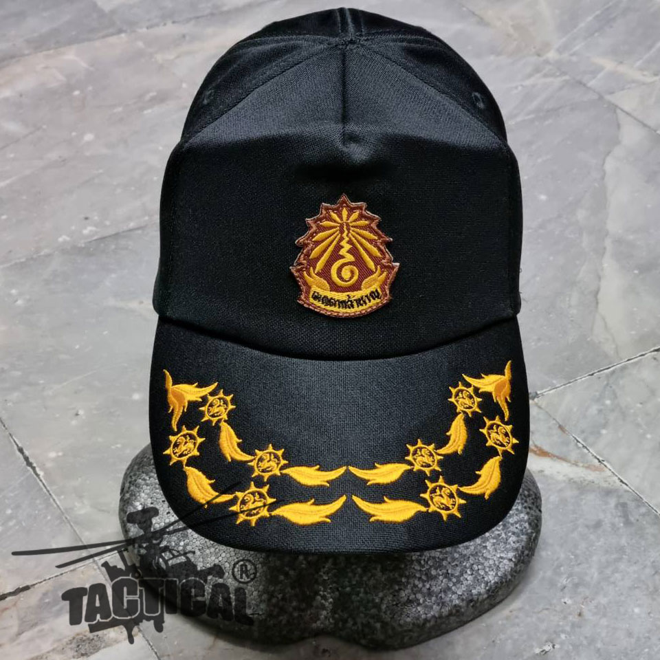 หมวกแก๊ป ซิปหลัง อปพร. ดำ เมตตากล้าหาญ 1 ช่อ / 2 ช่อ