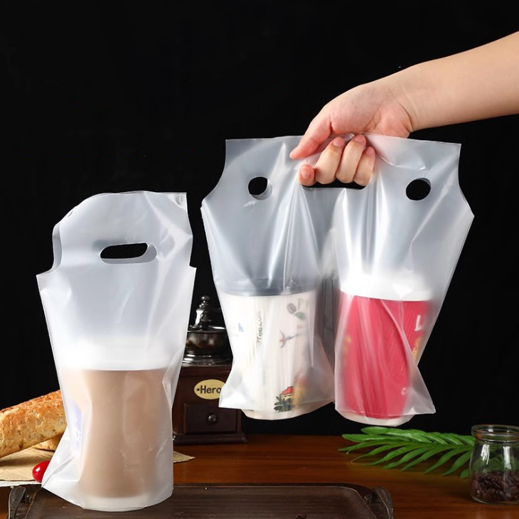 ถุงใส่แก้วเครื่องดื่ม แก้ว café แบบเดียว และคู่