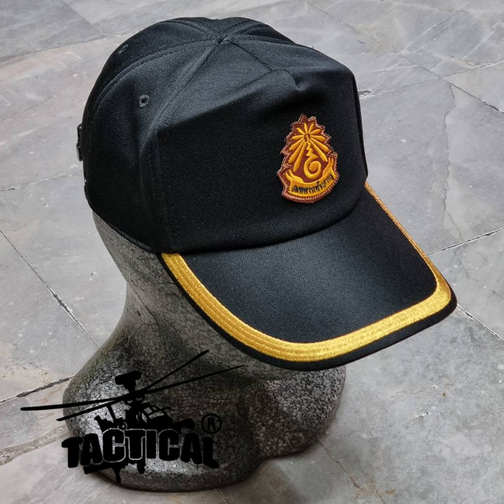 หมวกแก๊ป ดำ อปพร. ดิ้นทอง 1 แถบ