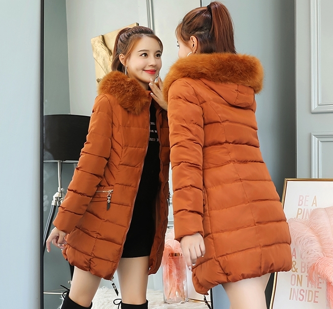 Pre190003 - PreOrder - เสื้อกันหนาว โค้ทผ้าร่มบุนุ่น มี 5 สี Hood เฟอร์ ถอดได้ สี : น้ำตาล / เทา / ดำ / แดง / ชมพู