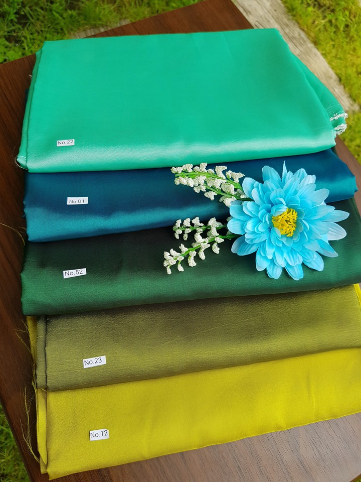 ผ้าไหมสังเคราะห์ทอเครื่องสีพื้น Plain Synthetic Silk