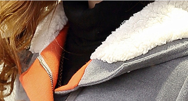 PreOrderเสื้อผ้าคนอ้วน - เสื้อโค้ทกันหนาวไซส์ใหญ่ มีHood ผ้าวูลขนสัตว์ (ใส่ได้ด้านเดียว) สี : เทา / ส้ม