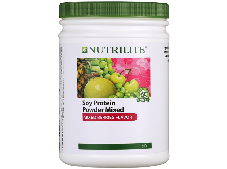 NUTRILITE Soy Protein Drink Mix - Mixed Berries Flavor (500g) โปรตีนเบอร์รี่ อร่อยพร้อมดื่ม