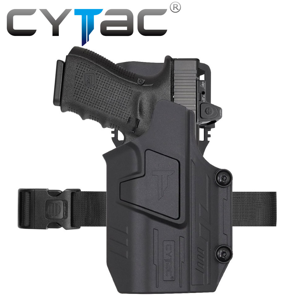(งานแท้) ซองปืน Mega-Fit ติดไฟฉาย + เพลทลดต่ำ + รัดขา ยี่ห้อ Cytac