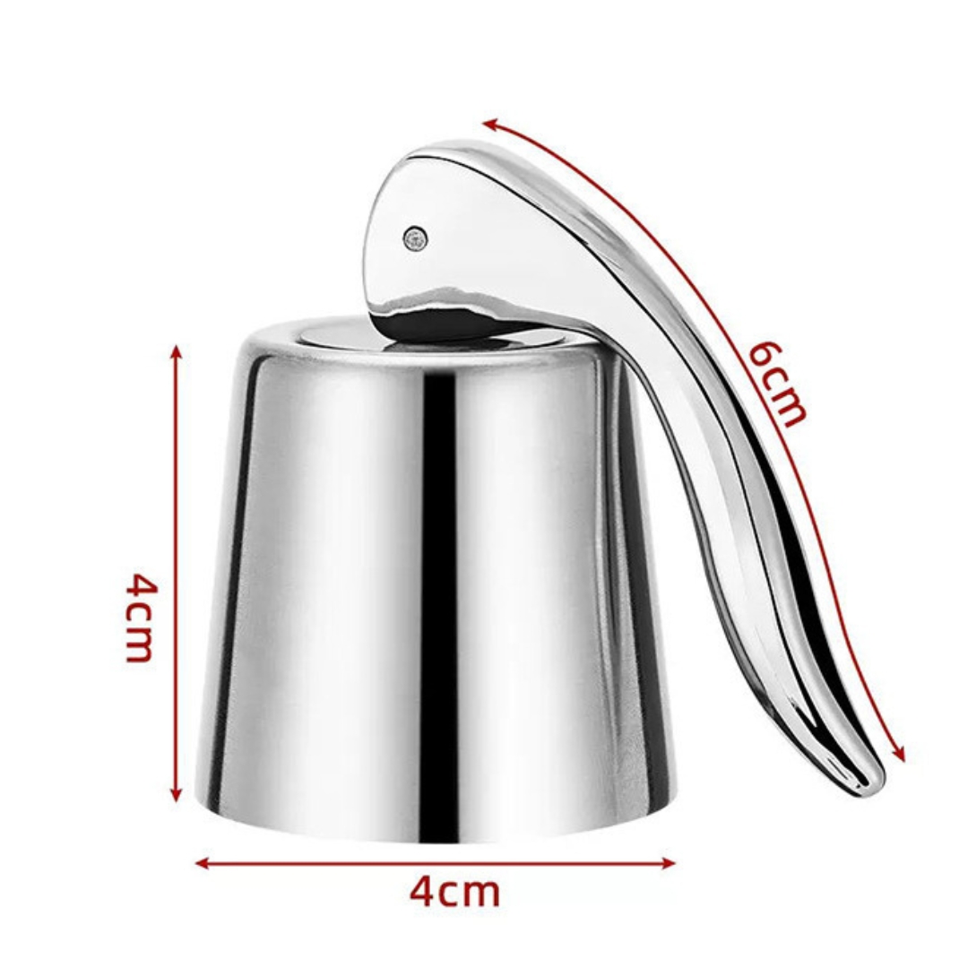 จุกปิดขวดไวน์สแตนเลส หูจับพลาสติก รหัส 0750
