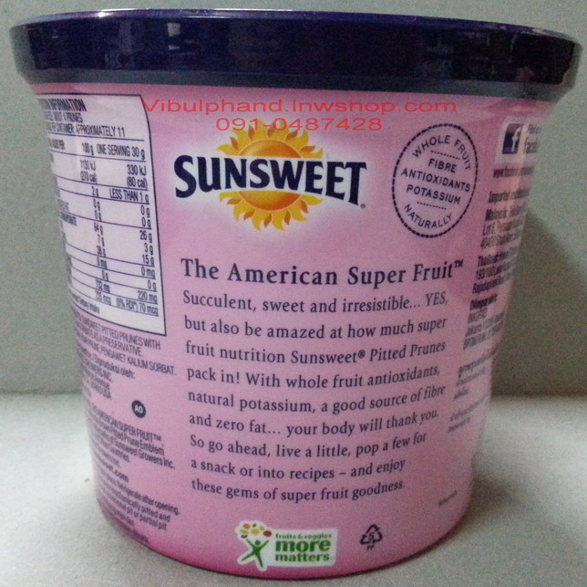 SUNSWEET PRUNES ซันสวีท ลูกพรุนไม่มีเมล็ดไม่ผสมน้ำตาล