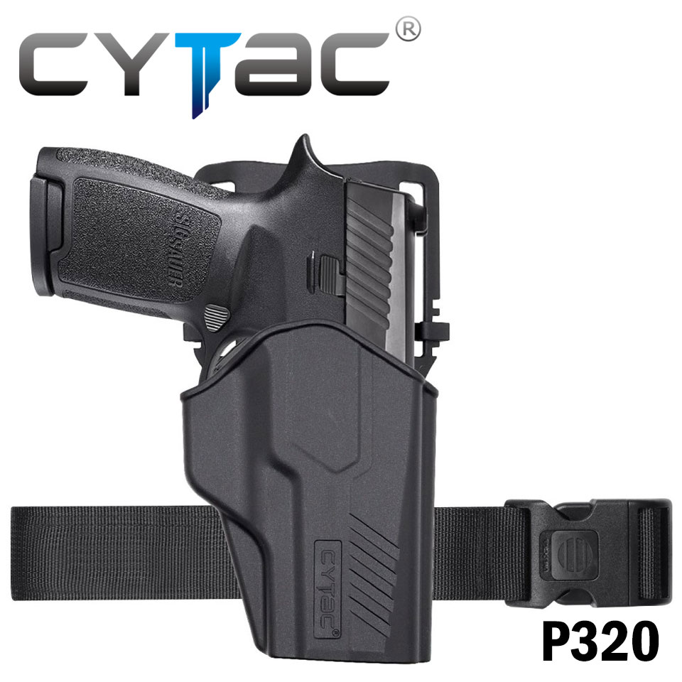 (งานแท้) ซองปืนปลดนิ้วโป้ง + เพลทลดต่ำ + รัดขา ยี่ห้อ Cytac