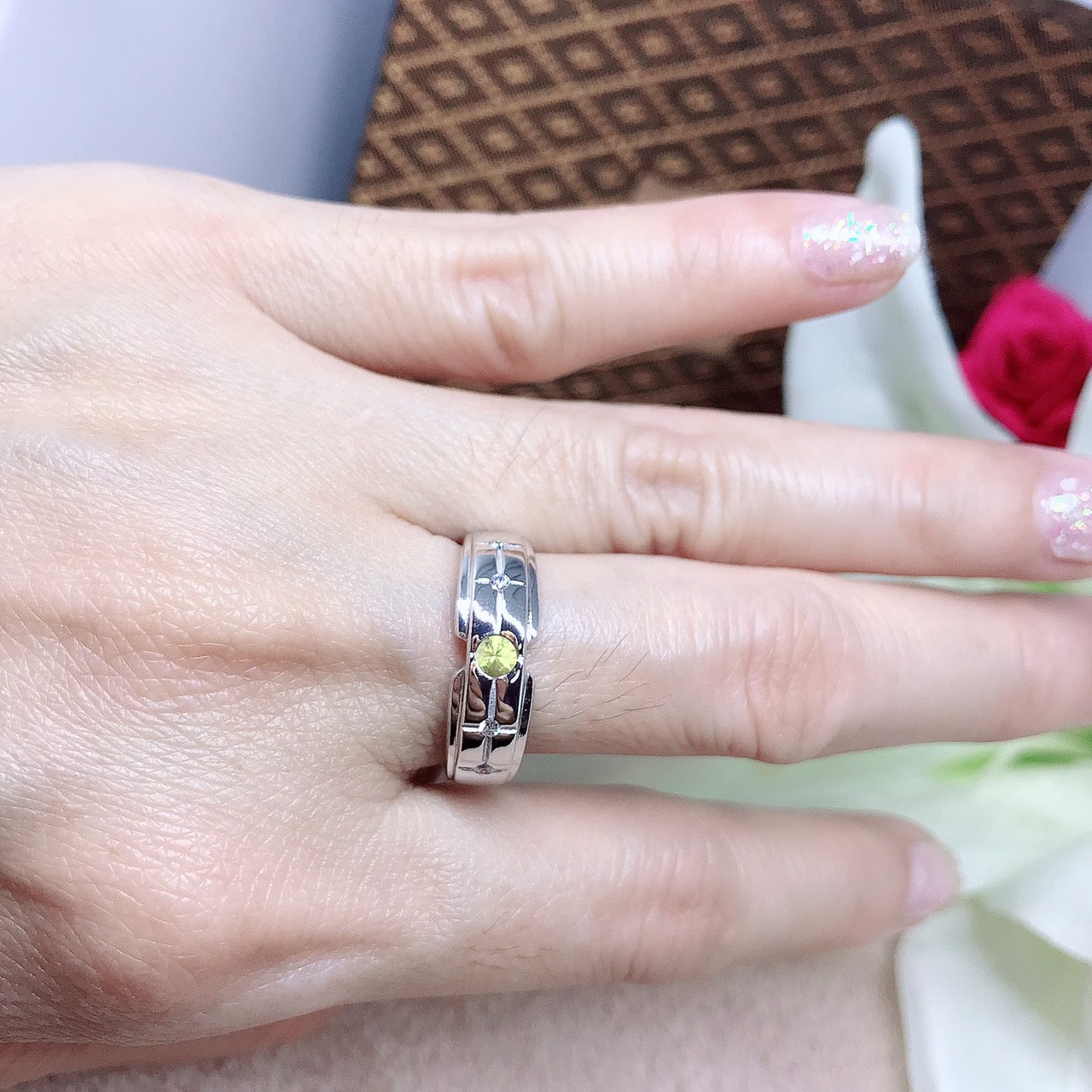 แหวนเงินแท้ พลอยบุษราคัมแท้ UNISEX