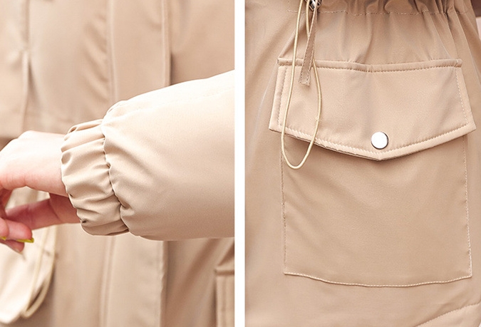 2324-0084 เสื้อกันหนาวบุนวม บุขนด้านใน นุ่มมาก เฟอร์ถอดได้