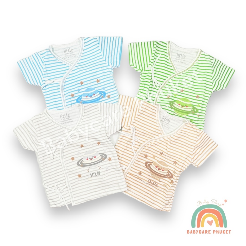 เสื้อเด็กแรกเกิด ผูกหน้า ผ้ายืดคัตตอล เนื้อผ้านิ่ม