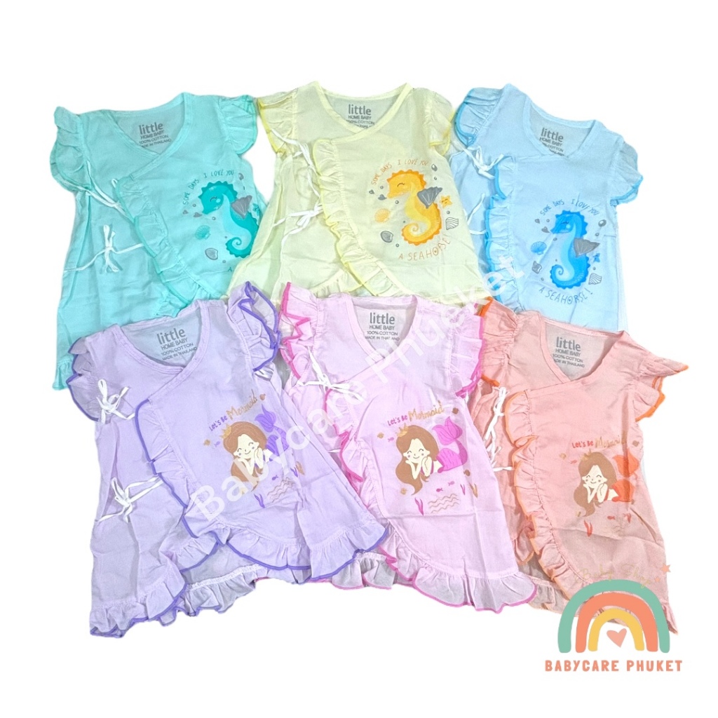 เสื้อเด็กแรกเกิด ผ้าป่านมัสลิน แบบผูกหน้า