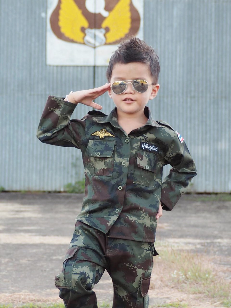 ชุดทหารผู้พันสำหรับเด็กชุดอาชีพในฝันสำหรับเด็ก