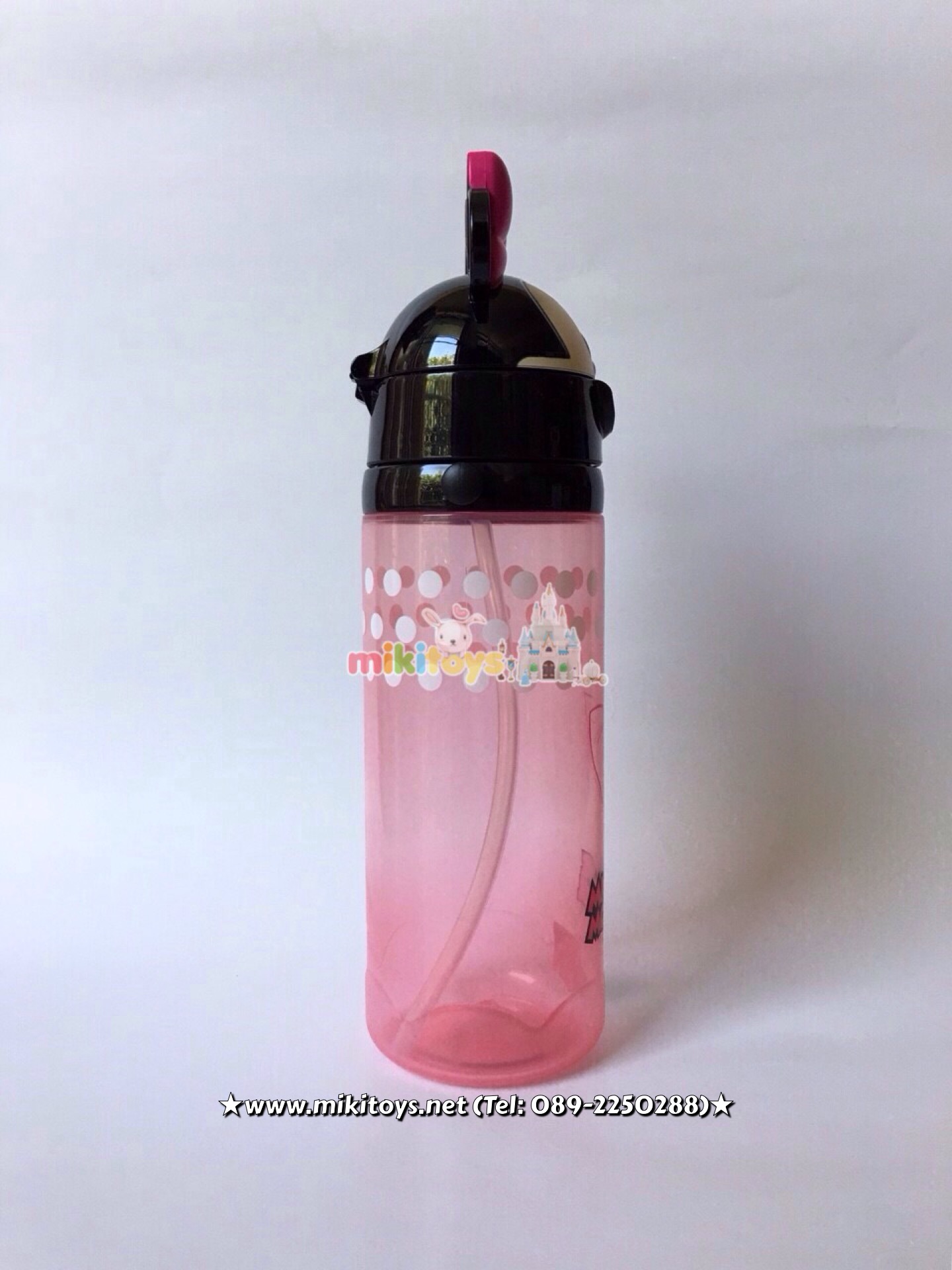 3D ~ กระติกน้ำสำหรับเด็ก Minnie Mouse 3D มินนี่เมาส์ โบว์ใหญ่บิ๊กเบิ้ม น่ารักมว๊ากๆๆกดปุ่มฝาเด้ง หลอดซิลิโคนในตัว