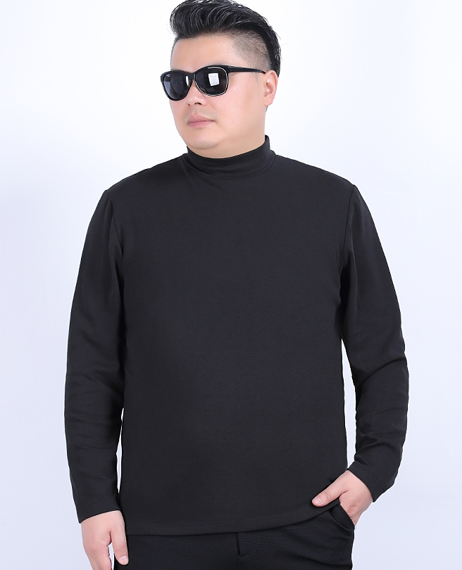 M2324-0029 เสื้อแขนยาว บุกำมะหยี่อุ่น คอสูง คอวี สีดำ ใช้แทนฮีทเทค