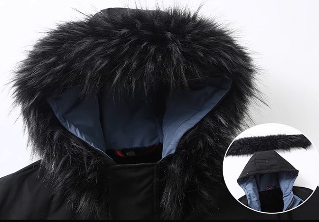 M2324-0020 เสื้อกันหนาวผู้ชายไซส์ใหญ่ Hoodถอดได้ ด้านในบุกำมะหยี่ด้วยจ้า