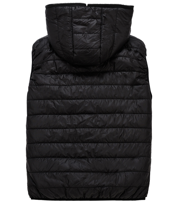 PreOrderคนอ้วน - เสื้อกั๊กแฟชั่น ผ้าร่มด้านนอก ด้านในขนสัตว์ มีHood สีดำ