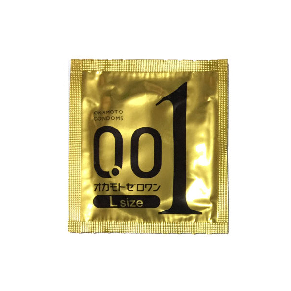Okamoto 001 Zero One L Size ถุงยางอนามัย โอกาโมโต้ 001 ไซค์ใหญ่ 1กล่อง บรรจุ3 ชิ้น