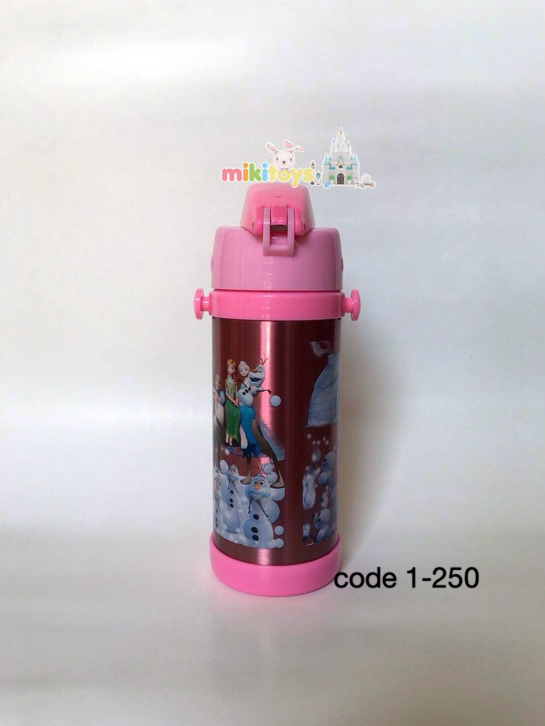 กระติกน้ำเก็บอุณหภูมิ new Frozen fever โฟรเซน ฟีเวอร์ ใหม่สีชมพู ขนาด350ml.
