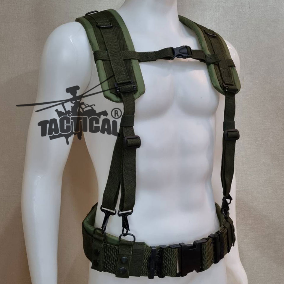 ชุดเข็มขัด + สายโยงบ่า แบบใหม่ (เหล็ก/ทองเหลือง) มีแยกขายเป็นชิ้น