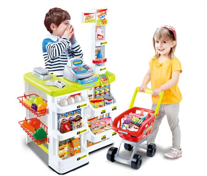 ของเล่นแคชเชียร์ พร้อมเคาท์เตอร์ขายของและอุปกรณ์ครบสุดอลังการ