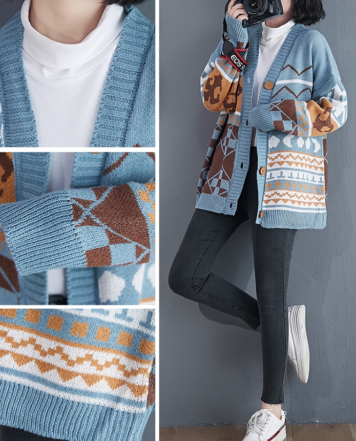 CO-011 ไหมพรมอีกแล้ว ลายสวยนะคะ สีกากี / น้ำเงิน