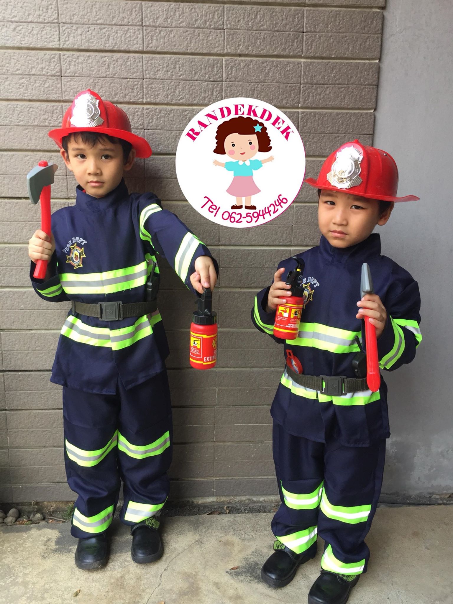 ชุดนักดับเพลิง ชุดแฟนซีอาชีพนักดับเพลิงสำหรับเด็ก พร้อมอุปกรณ์ครบเซต