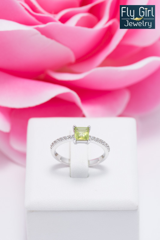 แหวนเงินแท้ พลอยเพอริดอทแท้(ราศีสิงห์)