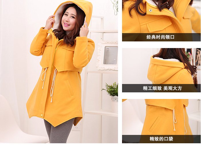 PreOrderคนอ้วน - เสื้อโค้ทกันหนาวแฟชั่น ไซส์ใหญ่ คนอ้วน แฟชั่นเกาหลี ไม่หนามาก ข้างในเป็นขนสัตว์ มีHood สี : น้ำเงิน / กุหลาบ / ม่วงอ่อน/ แดง / เหลือง