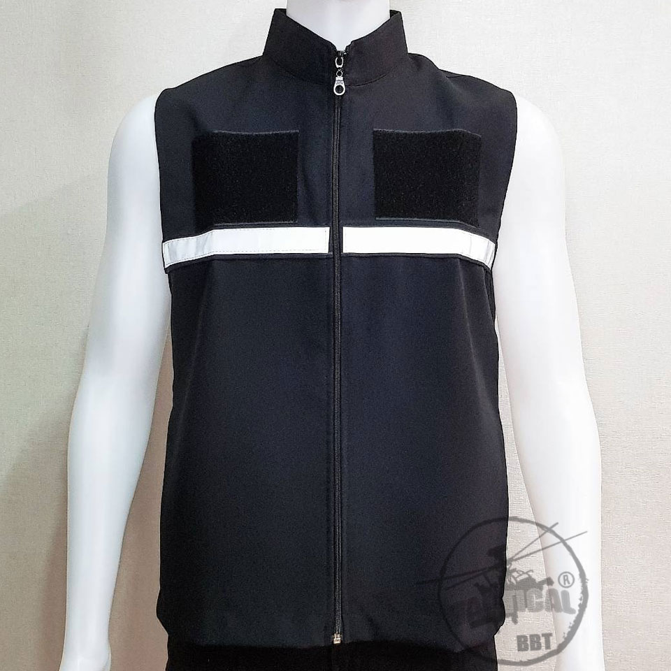 เสื้อกั๊กตร.ดำ แถบสะท้อนแสงหน้า ยี่ห้อ TACTICAL