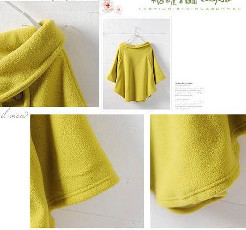 Pre Order - เสื้อกันหนาวแฟชั่นเกาหลี คอปก เป็นเสื้อคลุม : สีแดง / สีพีช(ชมพู) / สีเขียว