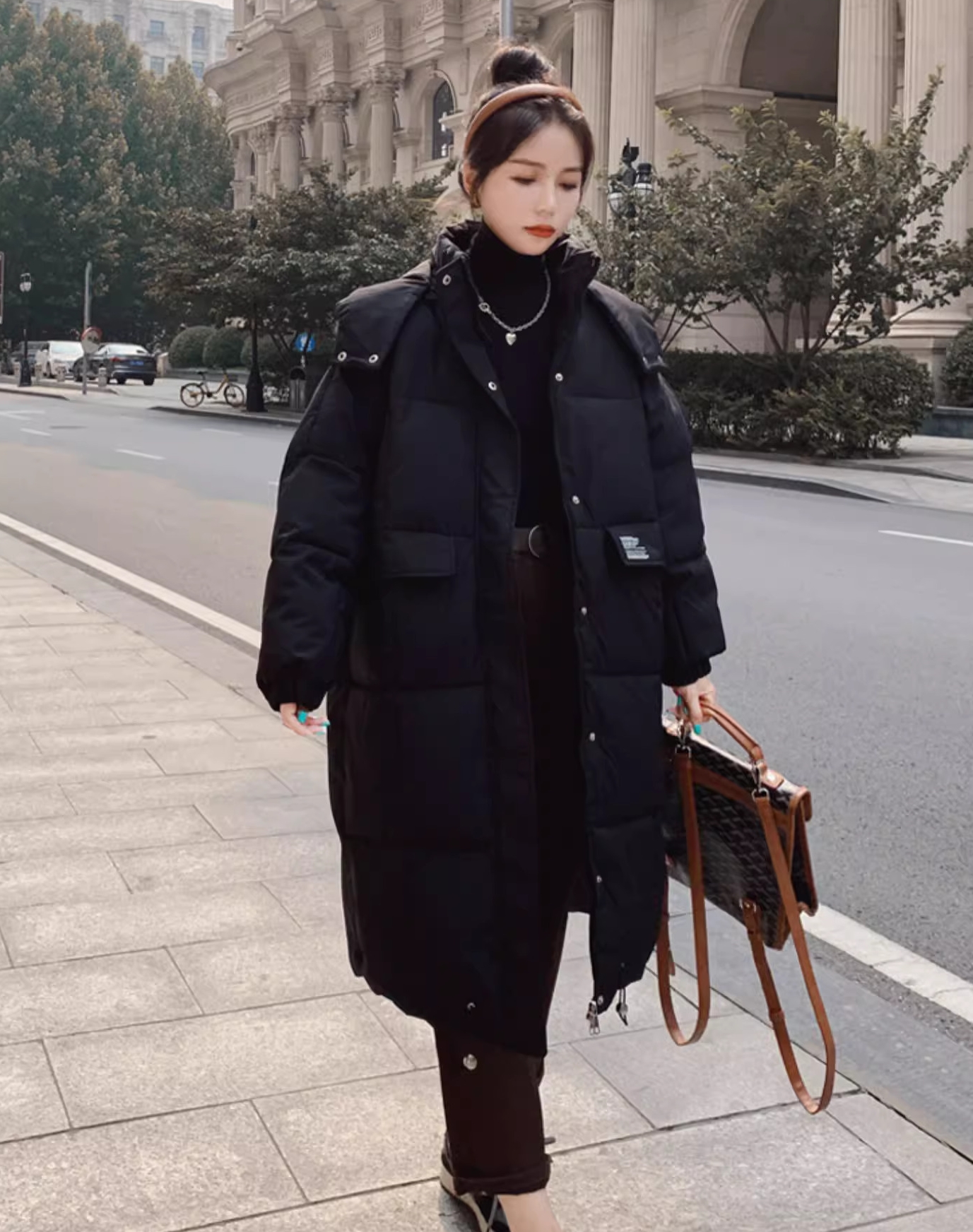 2324-0033 เสื้อแจ๊คเก็ตยาว Oversize เล็กใหญ่ใส่ได้จ้า