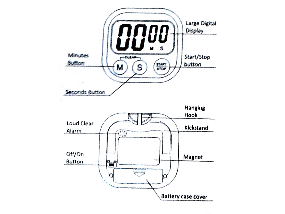 นาฬิกาจับเวลานับถอยหลัง LCD รหัส 1610-643